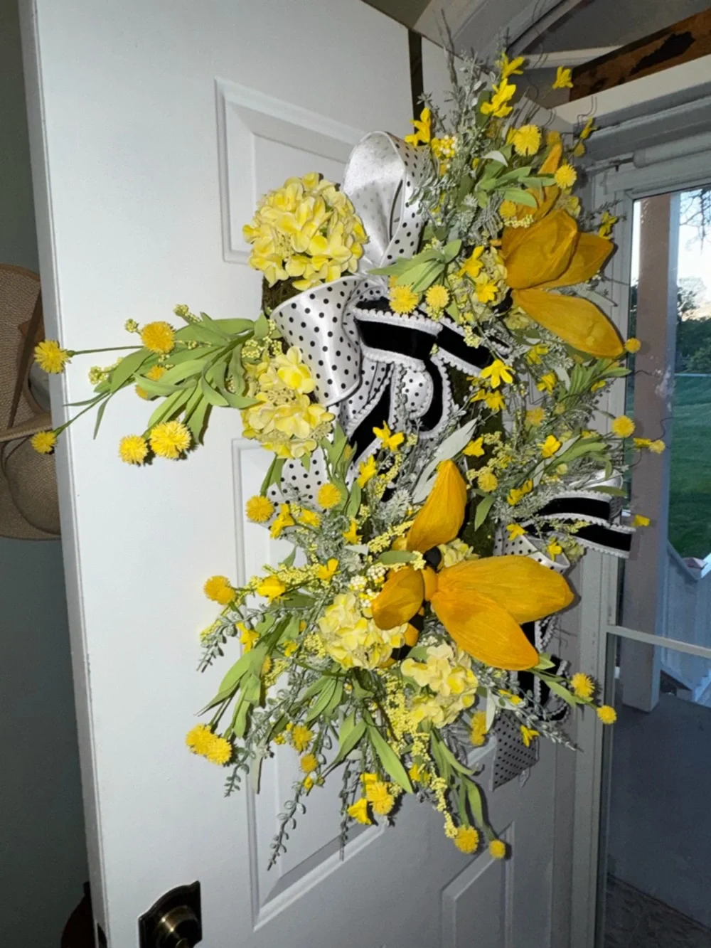 Yellow Bee Floral Wreath - Home Accents